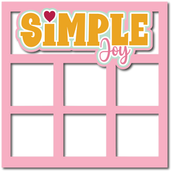 Simple Joy - 6 Square Frames - Scrapbook Page Layered Overlay Kit