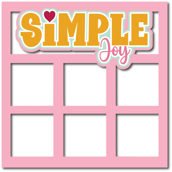 Simple Joy - 6 Square Frames - Scrapbook Page Layered Overlay Kit