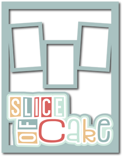 Slice of Cake - 3 Frames - Scrapbook Page Layered Overlay Kit - 8.5 x 11