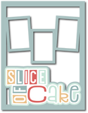 Slice of Cake - 3 Frames - Scrapbook Page Layered Overlay Kit - 8.5 x 11