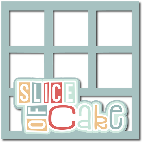 Slice of Cake - 6 Square Frames - Scrapbook Page Layered Overlay Kit