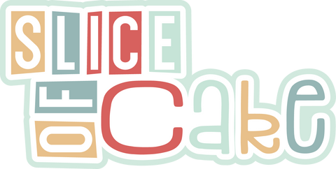 Slice of Cake - Scrapbook Page Title Sticker