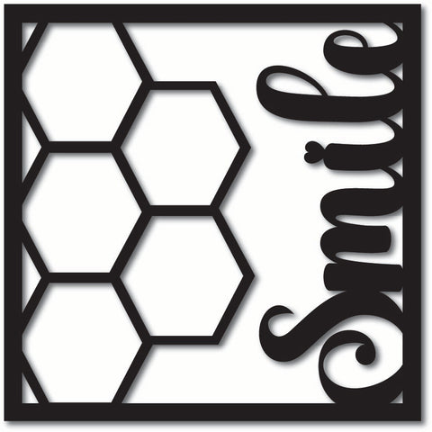Smile - Hexagon - Scrapbook Overlay - Digital Cut File - SVG - INSTANT DOWNLOAD