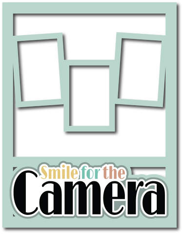 Smile for the Camera - 3 Frames - Scrapbook Page Layered Overlay Kit - 8.5 x 11
