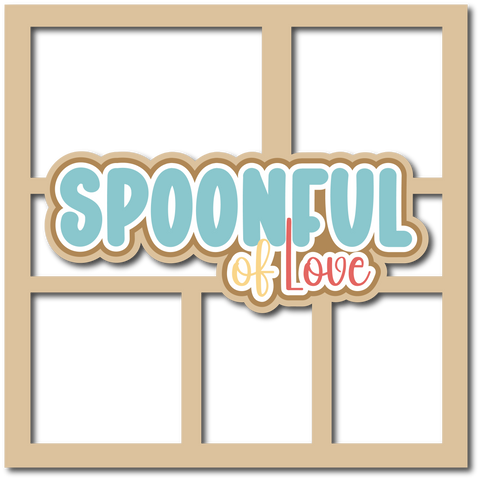 Spoonful of Love - 5 Frames - Scrapbook Page Layered Overlay Kit