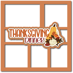 Thanksgiving Dinner - 5 Frames - Scrapbook Page Layered Overlay Kit