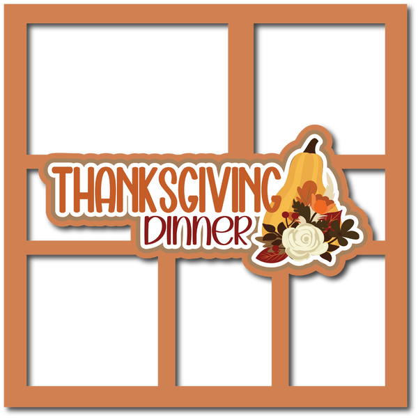 Thanksgiving Dinner - 5 Frames - Scrapbook Page Layered Overlay Kit