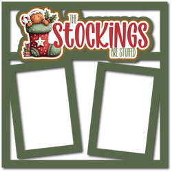 The Stockings are Stuffed - 2 Frames - Scrapbook Page Layered Overlay Kit