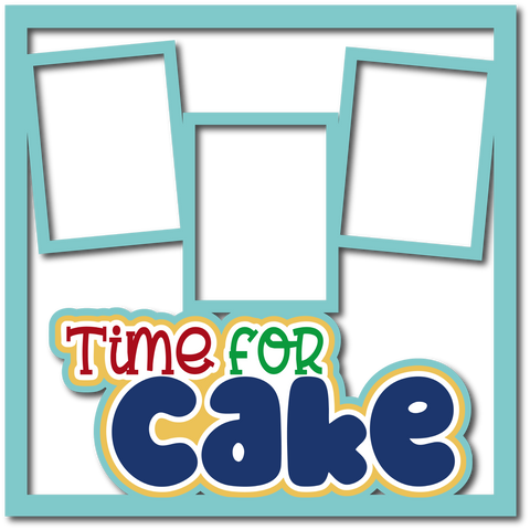 Time for Cake - 3 Frames - Scrapbook Page Layered Overlay Kit