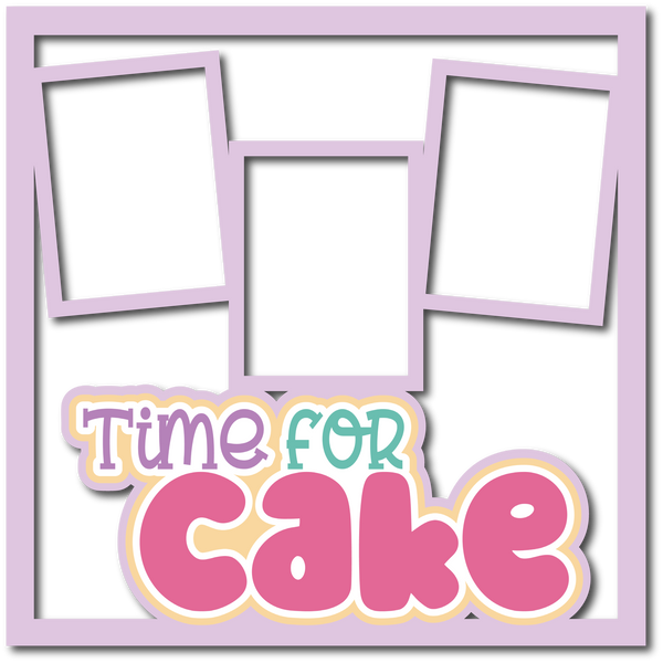 Time for Cake - 3 Frames - Scrapbook Page Layered Overlay Kit