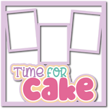 Time for Cake - 3 Frames - Scrapbook Page Layered Overlay Kit