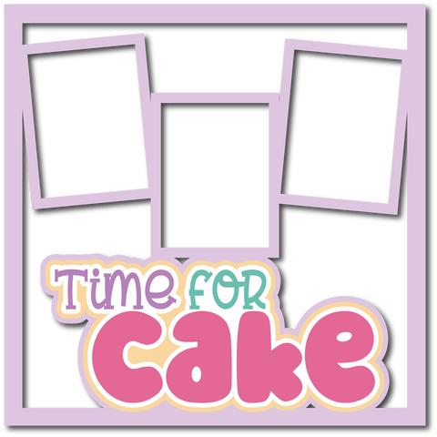Time for Cake - 3 Frames - Scrapbook Page Layered Overlay Kit