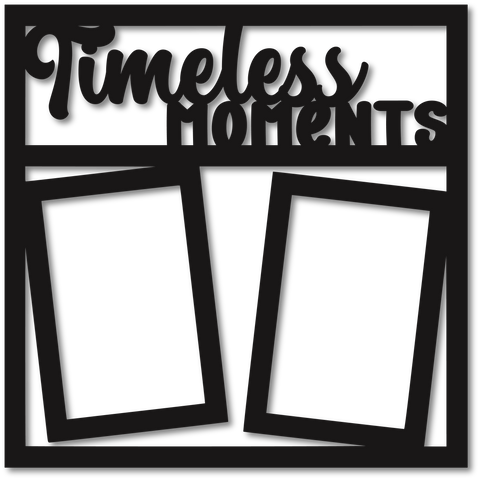 Timeless Moments - 2 Frames - Scrapbook Page Overlay - Choose a Color
