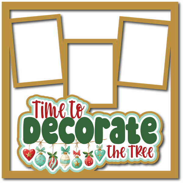 Time to Decorate the Tree - 3 Frames - Scrapbook Page Layered Overlay Kit