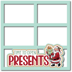 Time To Open Presents - 4 Frames - Scrapbook Page Layered Overlay Kit