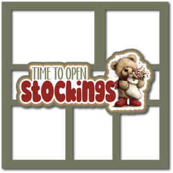 Time to Open Presents - 5 Frames - Scrapbook Page Layered Overlay Kit