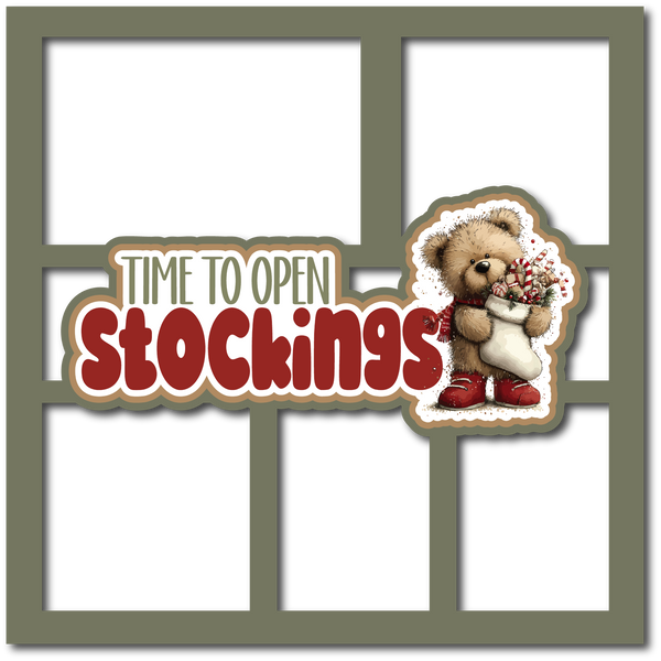 Time to Open Presents - 5 Frames - Scrapbook Page Layered Overlay Kit