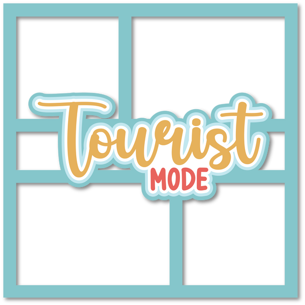 Tourist Mode - 4 Frames - Scrapbook Page Layered Overlay Kit
