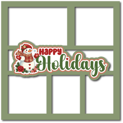 Happy Holidays - 5 Frames - Scrapbook Page Layered Overlay Kit