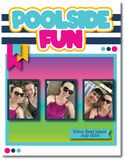 Poolside Fun - Printed Premade Scrapbook Page 8.5 x 11 Layout