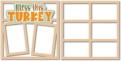 Bless This Turkey - 2 Frames - (2) Scrapbook Page Layered Overlay Kit