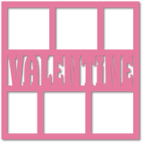 Valentine - 6 Frames - Scrapbook Page Overlay - Choose a Color