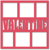 Valentine - 6 Frames - Scrapbook Page Overlay - Choose a Color