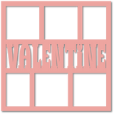 Valentine - 6 Frames - Scrapbook Page Overlay - Choose a Color
