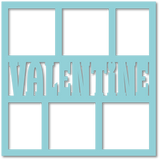 Valentine - 6 Frames - Scrapbook Page Overlay - Choose a Color