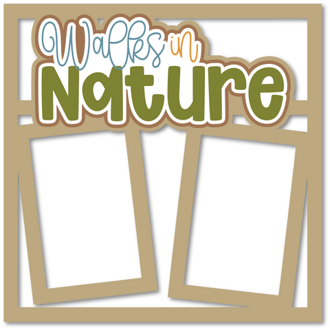 Walks in Nature - 2 Frames - Scrapbook Page Layered Overlay Kit