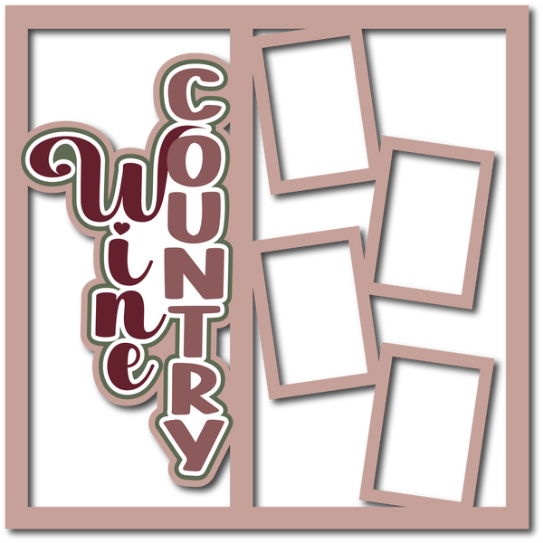 Wine Country - 4 Frames - Scrapbook Page Layered Overlay Kit