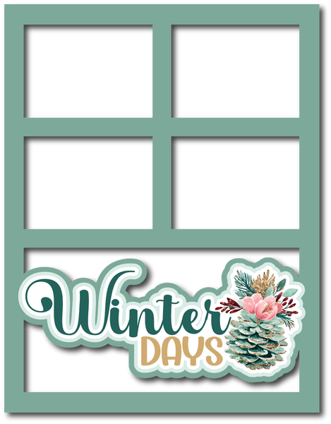 Winter Days - Scrapbook Page Layered Overlay Kit - 8.5 x 11