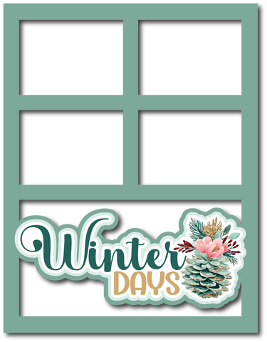 Winter Days - Scrapbook Page Layered Overlay Kit - 8.5 x 11