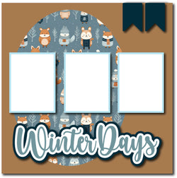 Winter Days - Printed Premade Scrapbook Page 12x12 Layout
