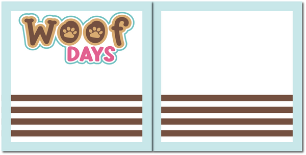 Woof Days - Pink - Scrapbook Double Page Kit