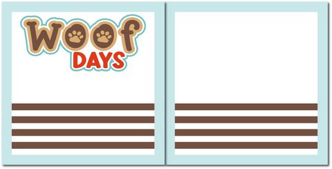 Woof Days - Red - Scrapbook Double Page Kit