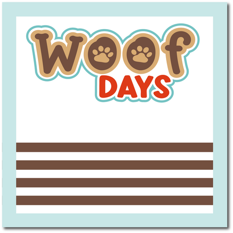 Woof Days - Red - Scrapbook Single Page Kit