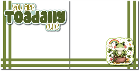 You are Toadally Cute - Printed Premade Scrapbook (2) Page 12x12 Layout