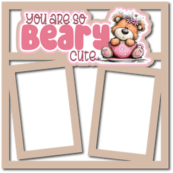 You are So Beary Cute - 2 Frames - Scrapbook Page Layered Overlay Kit