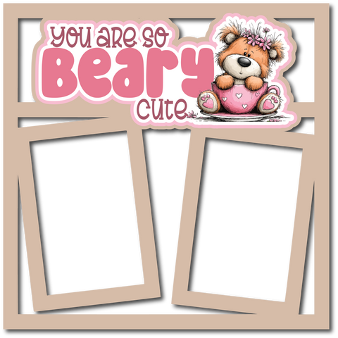 You are So Beary Cute - 2 Frames - Scrapbook Page Layered Overlay Kit