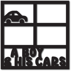A Boy & His Cars - 4 Frames - Scrapbook Overlay - Digital Cut File - SVG - INSTANT DOWNLOAD