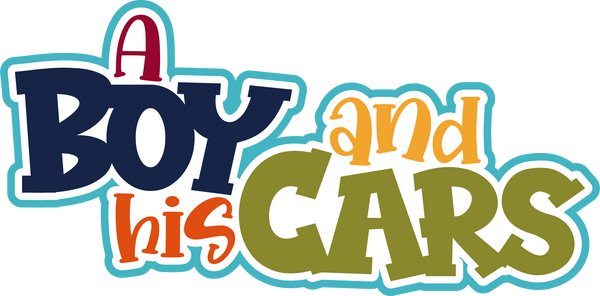 A Boy and His Cars - Scrapbook Page Title Sticker