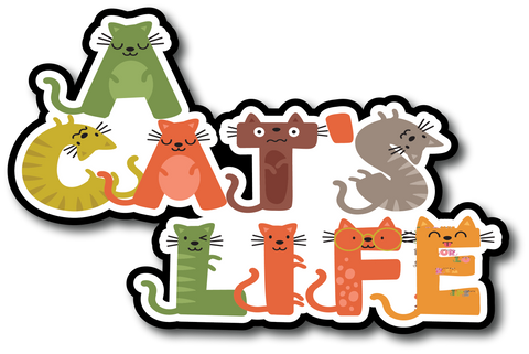 A Cat's Life - Scrapbook Page Title Sticker