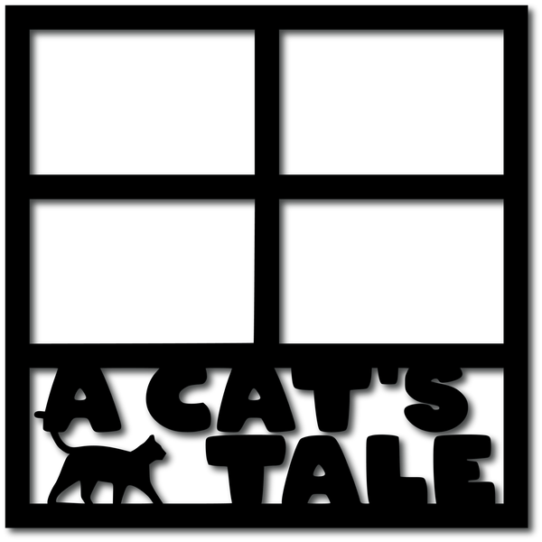 A Cat's Tale - 4 Frames - Scrapbook Overlay - Digital Cut File - SVG - INSTANT DOWNLOAD