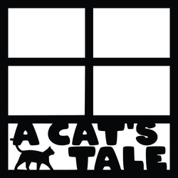 A Cat's Tale - 4 Frames - Scrapbook Page Overlay Die Cut - Choose a Color