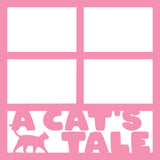 A Cat's Tale - 4 Frames - Scrapbook Page Overlay Die Cut - Choose a Color