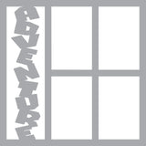 Adventure - 4 Vertical Frames - Scrapbook Page Overlay Die Cut - Choose a Color