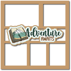 Adventure Awaits - 5 Frames - Scrapbook Page Layered Overlay Kit