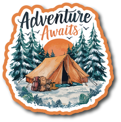 Adventure Awaits - Camping - Scrapbook Page Title Die Cut