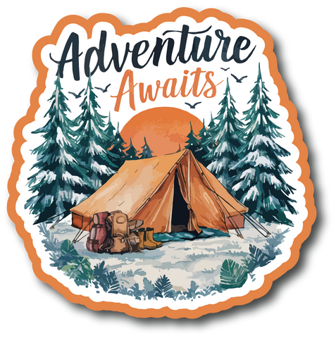 Adventure Awaits - Camping - Scrapbook Page Title Sticker